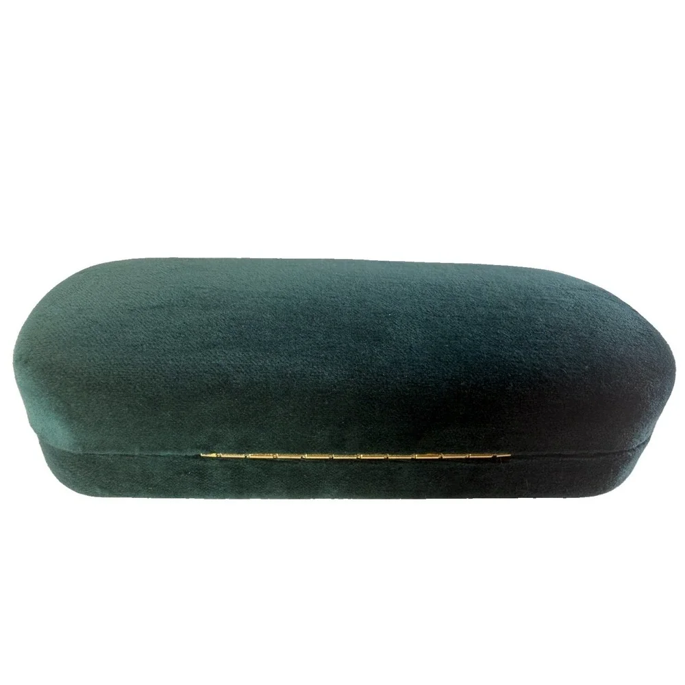 GUCCI Velvet Clamshell Storage Case Sunglasses Eyeglasses Hard Case Green